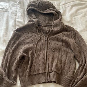 brown brandy Melville sweater zip up